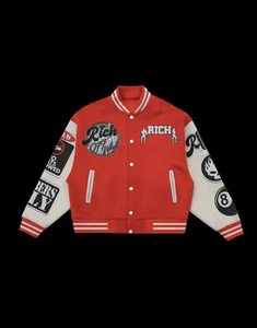 Chaqueta Varsity con Bordado Personalizado para Hombre y Mujer, Estilo Urbano, Vintage, Chaqueta de Béisbol con Letras, Chaqueta Bomber con Parches, Venta al Por Mayor OEM - Product Image 2