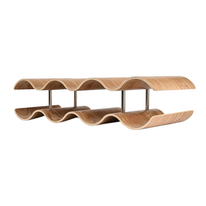 Modern Wave Design <b>Wooden</b> Wine Rack 2 Tier Tabletop Wine Bottle Holder Storage Organizer Shelf For Hotel <b>Bar</b> Decor Wholesale - Product Image 1