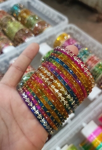 กำไลแก้วทำมือจากแคชเมียร์ ชูริยัน เครื่องประดับแฟชั่นสไตล์ชาติพันธุ์ กำไลงานแต่งงานแบบดั้งเดิมสำหรับผู้หญิง ขายส่ง - Product Image 5