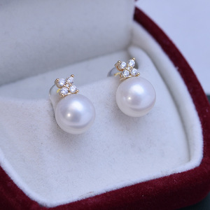 Freshwater 10-11mm White Strong Light Pearl <b>Stud</b> <b>Earrings</b> for Women S925 Silver Korean Edition <b>Fine</b> Flaws - Product Image 2