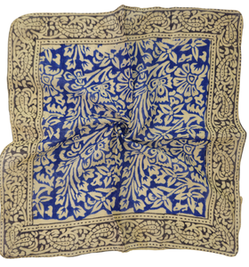 Bandana bleu indigo en coton imprimé à la main, style bohème, foulard floral, bandana fait main, cadeau pour femme - Product Image 2
