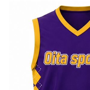 Customized Purple Gold Volleyball Sleeveless Shirt Athletic Team Jersey Sports Top Practice Competition Uniform Performance Wear - Product Image 3