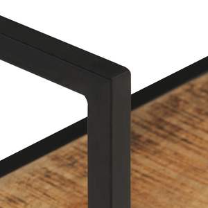 Étagère murale en bois de manguier brut noir naturel avec support en fer thermolaqué, décoration moderne pour la maison - Product Image 5