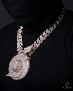 Hip Hop Jewelry Mens Iced Out Custom Name <b>Pendant</b> 925 Sterling <b>Silver</b> VVS Moissanite Diamond Number Name <b>Initial</b> Logo <b>Pendant</b> - Product Image 4