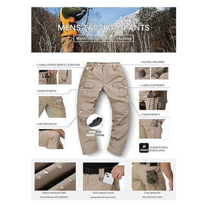 Pantalon cargo extensible à coupe décontractée pour homme, confortable, durable, multi-poches, pour le travail et les activités de plein air, avec tissu extensible flexible - Product Image 5