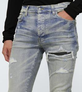 Jeans amples pour hommes de haute qualité avec logo personnalisé, nouvelle mode, respirants, en denim - Product Image 4