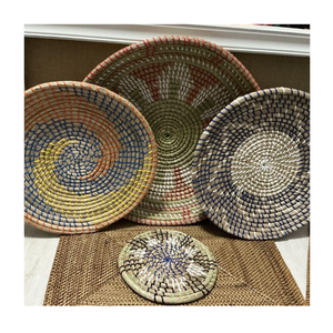 Handcrafted Woven Wall Hanging Circular Bohemian Decor Natural Fiber Abstract Geometric Pattern For Living Room Home Decor - Product Image 2