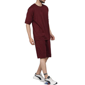 Ensemble décontracté homme respirant en coton molletonné 2 pièces (T-shirt à manches courtes et short) personnalisable OEM pour l'été – Conception numérique couleur personnalisée - Product Image 4