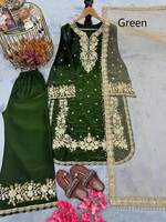 Robe Sharara traditionnelle pakistanaise et indienne pour femmes, taille plus, en organza de soie brodé, matériaux recyclés, pour mariage, IndoWeaves