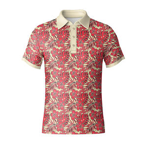 Polo de Golf Ligero Personalizado para Hombre, Transpirable, de Secado Rápido, con Estampado Floral Tropical, Manga Corta, Deportivo - Product Image 1