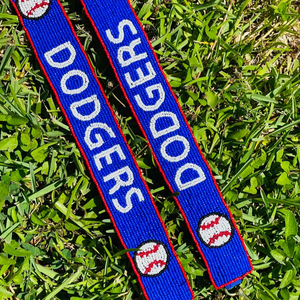 Correa de bolso con cuentas Dodgers, Los Ángeles, hecha a mano, bolso transparente, bandolera, de hombro, aprobada para estadios, para el día del partido, graduación, Mo - Product Image 1
