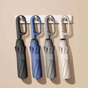 Parapluie entièrement automatique avec boucle annulaire, 42 pouces, léger, 10 baleines, pliable pour le voyage, protection solaire - Product Image 1