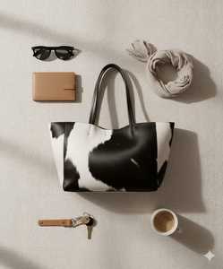 Sac fourre-tout en cuir véritable de qualité supérieure pour femme, avec fourrure, style estival, design de créateur, fermeture ouverte, usage quotidien LHTB-0052 - Product Image 4