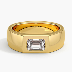Lab Grown Diamond <b>Emerald</b> Cut Wide <b>Band</b> <b>Ring</b> - Product Image 1