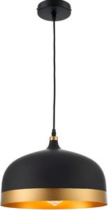 Lámpara colgante moderna de metal negro y dorado, 10 pulgadas, portalámparas E-27, para sala de estar (sin bombilla) - Product Image 2