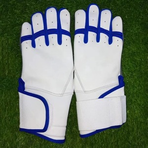 Hot Sale Leather Baseball Batting Gloves Full Finger Ambidextrous <b>Hook</b> & Loop Closure Excellent Grip Custom Yellow - Product Image 5