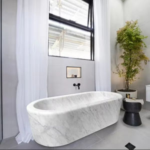 Bañera de Hidromasaje de Lujo, Tallada a Mano en Mármol Natural, Piedra Sólida, Ecológica, Estilo Europeo, con Desagüe, para Uso en Interiores de Hoteles y Villas - Product Image 1