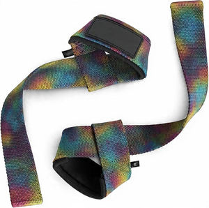 Sangles de musculation professionnelles en cuir et polyester avec support élastique pour exercices de gym - Soutien de poignet réglable - Product Image 3