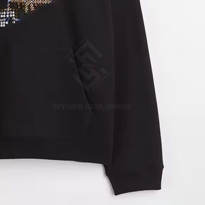 Sudadera con Capucha para Hombre, Diseño Holgado, Mezcla de Algodón, con Pedrería, Forro Polar para Invierno, Colores y Logotipo Personalizables, Alta Calidad, Gran Venta, Servicio OEM - Product Image 4