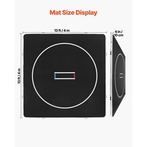 Tapis de lutte gonflable en PVC 13x13 pi pour la maison, la gym, l'exercice, cercles d'entraînement pliables épais de 60 cm pour équipement d'arts martiaux - Product Image 2