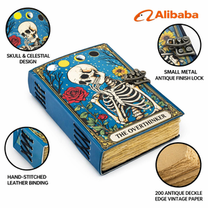 Cuaderno de Cuero Gótico Overthinker al por Mayor, Libro de Sombra en Blanco Hecho a Mano, Grimorio, Libro de Hechizos de Brujería, Cuaderno de Bocetos - Product Image 2