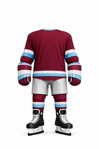 Men's Ice Hockey Jersey Uniform Set Striped V-Neck Full Sleeve Moisture Wicking Polyester Adult Winter <b>Sport</b> <b>Apparel</b> - Product Image 3