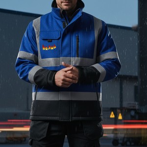 Chaqueta de Trabajo Reflectante de Fábrica, Chaqueta de Uniforme de Seguridad con Logotipo Personalizado, con Tela de Primera Calidad - Product Image 3