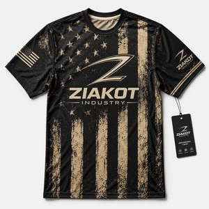 ZIAKOT Men's Red Flame Print Sublimated Crew Neck Short Sleeve Moisture Wicking Performance <b>T</b>-<b>Shirt</b> - Product Image 4