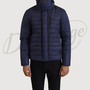Veste matelassée épaisse bleu marine pour homme avec capuche amovible extra large, parka d'hiver chaude matelassée, manteau thermique d'extérieur - Product Image 3