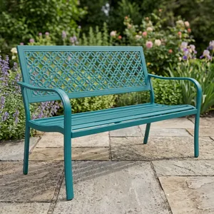 Two Seater Metal Office <b>Sofa</b> <b>Bench</b> with Decorative Backrest and Armrests for Reception Lobby Waiting Area Seating - Product Image 6