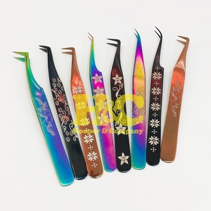 New Design Laser <b>Engrave</b> Lash Tweezers Pointed Sustainable Stainless Steel Eyelash Extension Tweezers Anti-Magnetic Tweezers - Product Image 5