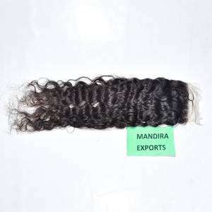 100% Virgen Natural templo indio cabello humano vendedor de onda profunda suelta 4*4 Cierre crudo y procesamiento químico gratis - Product Image 3