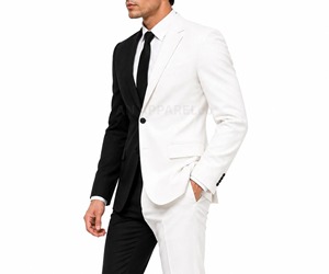Traje de Cosplay Hecho a Mano Inspirado en el Joker, Disfraz de Villano en Dos Tonos, Negro y Blanco, Atuendo Formal Gótico, Disfraz de Joker para Hombre de Halloween - Product Image 2