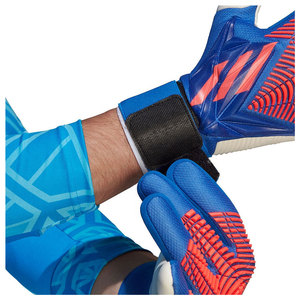 Gants de gardien de but de football Econex Sports, doigts entièrement couverts, bleu orange, cuir PU, silicone antidérapant, respirant, fermeture à boucle et crochets - Product Image 5