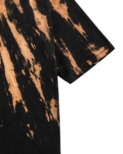 Camiseta Personalizada Negra con Efecto Tie-Dye para Hombre, Algodón, Cuello Redondo, Manga Corta, Estilo Vintage Lavado, Casual, Streetwear, OEM, Venta al por Mayor, Exportación - Product Image 5