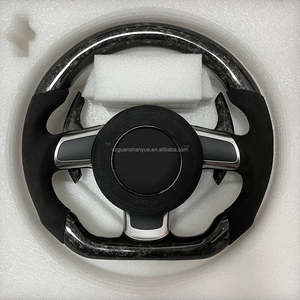 Volante in Vera Pelle e Fibra di Carbonio per <span class=keywords><strong>Audi</strong></span> R8 Q5 Q5 2019 <span class=keywords><strong>Rs6</strong></span> C7 A5 A5 2013 A3 8y 8v A6 2017 Tt 8n 2016 2015 S5 Scarico - Product Image 2