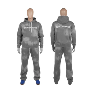 Conjunto de Sudadera con Capucha y Pantalones Jogger Acampanados de Diseño Personalizado para Hombre, 100% Algodón, Lavado Ácido, Estilo Holgado y Oversize, Ropa Urbana - Product Image 3