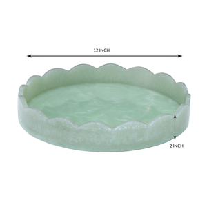Plateau et plateau de service en résine faits à la main de luxe, design rond poli, moderne, de haute qualité, pour les fêtes, best-seller - Product Image 3