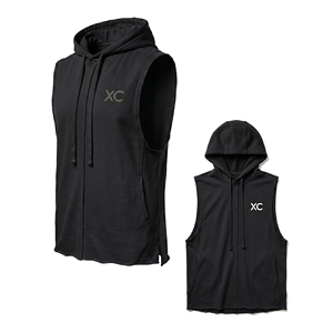 Camiseta sin mangas con capucha negra con LOGO personalizado, top deportivo con logo impreso, talla grande, lisa, para hombre, para entrenamiento deportivo, ropa informal de atletismo. - Product Image 4