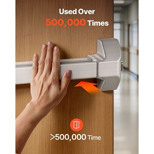 Barre anti-panique double verrouillage en acier inoxydable de 31 pouces pour porte commerciale, dispositif d'urgence - Product Image 4