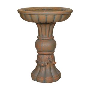 Abbeveratoio per Uccelli su Piedistallo in Cemento, Altezza 22 Pollici, Decorazione da Giardino per Esterni, Cortile e Patio - Product Image 4