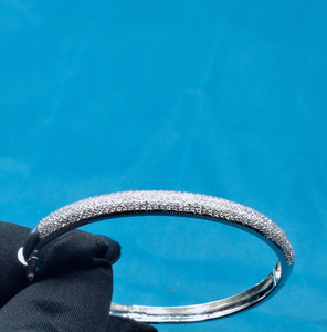 925 Sterling <b>Silver</b> Moissanite Diamond <b>Bangle</b> <b>Bracelet</b> Claps Dainty Minimalist Handmade <b>Bangle</b> Gift For Her - Product Image 4