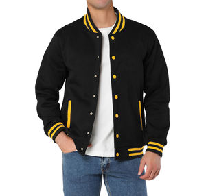 Custom Varsity Wool Fleece Bomber <b>Jacket</b> for Men Leather Sleeve University Baseball Windbreaker Embroidery <b>Jersey</b> Front Spring - Product Image 6