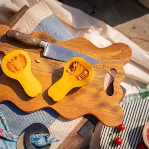 Plateau de service en bois d'acacia Nestasia, plateau à collations en bois, bols à trempette pour fêtes, présentoir empilable pour apéritifs, chips, salsa, guacamole - Product Image 2