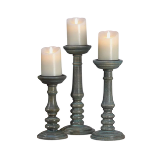 Candelabros de granja Madera de mango Diseño de madera natural para vela de Pilar Ideal para chimenea y decoración de boda Fábrica personalizada - Product Image 1