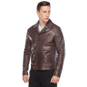 Veste en cuir pour homme 2026, design optimal, sur mesure avec votre propre motif, fermeture éclair frontale, col montant fin, style urbain, en promotion maintenant - Product Image 3