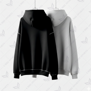 Sudadera con Capucha Unisex de Invierno, Color Sólido, con Logotipo Personalizado, Mezcla de Algodón y Felpa Suave, Detalle de Costura Limpia, Estilo Urbano Moderno - Product Image 2