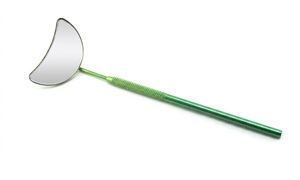 Espejo Cosmético con Marco de Acero Inoxidable y Mango Verde, Espejo de Maquillaje de Bolsillo con Aumento de 3X, Acabado Cromado de una Sola Cara - Product Image 2