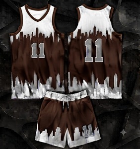 Ensemble de maillots de basket personnalisés vert et blanc sublimés, design urbain, uniforme de basket respirant pour hommes, femmes et équipes - Product Image 6