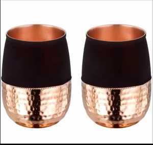 Tasses en cuivre à double paroi isolées, écologiques, motif martelé, gobelets à thé, couleur unie, design moderne, unisexe pour adultes - Product Image 2